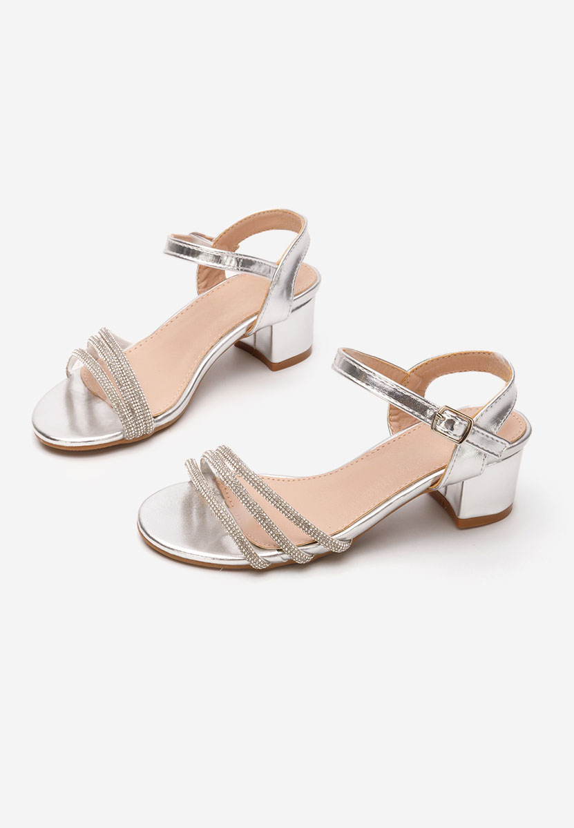 Srebrne sandały dziewczęce Irerda