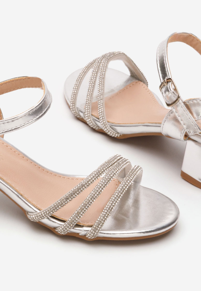 Srebrne sandały dziewczęce Irerda