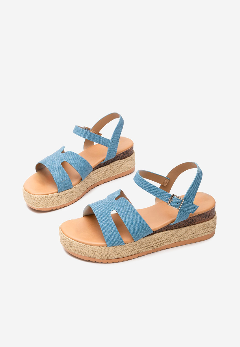 Granatowe espadryle na koturnie Rumia