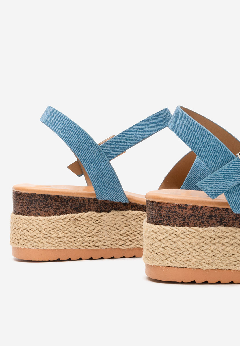 Granatowe espadryle na koturnie Rumia