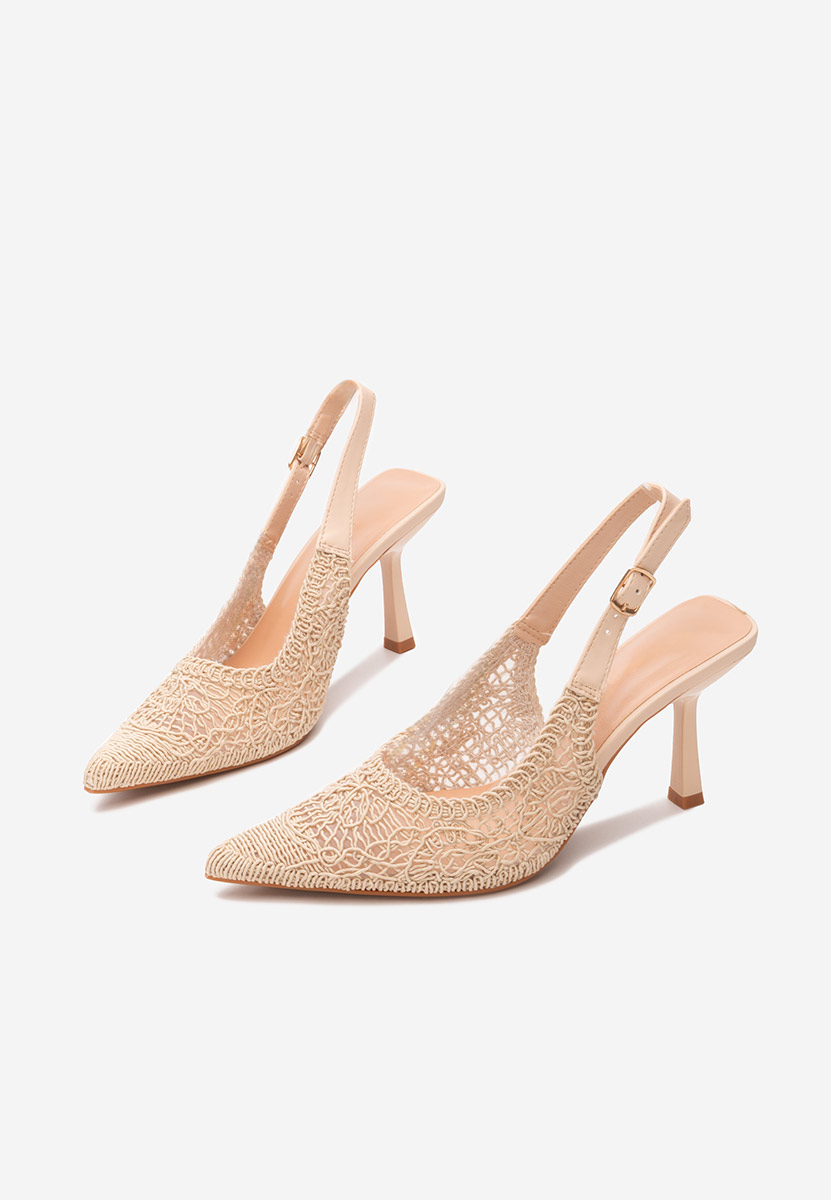 Beżowe szpilki na obcasie Besima