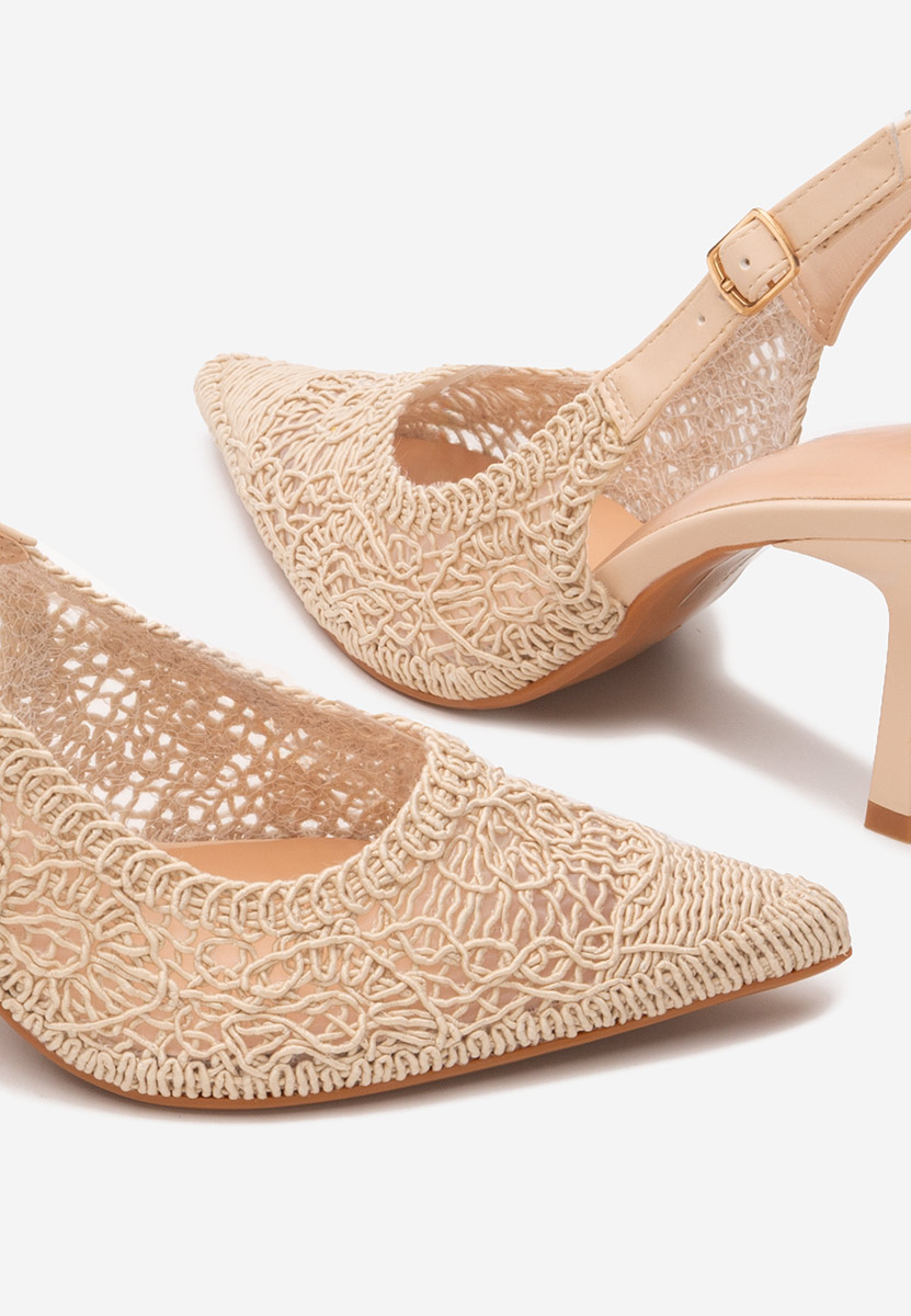 Beżowe szpilki na obcasie Besima