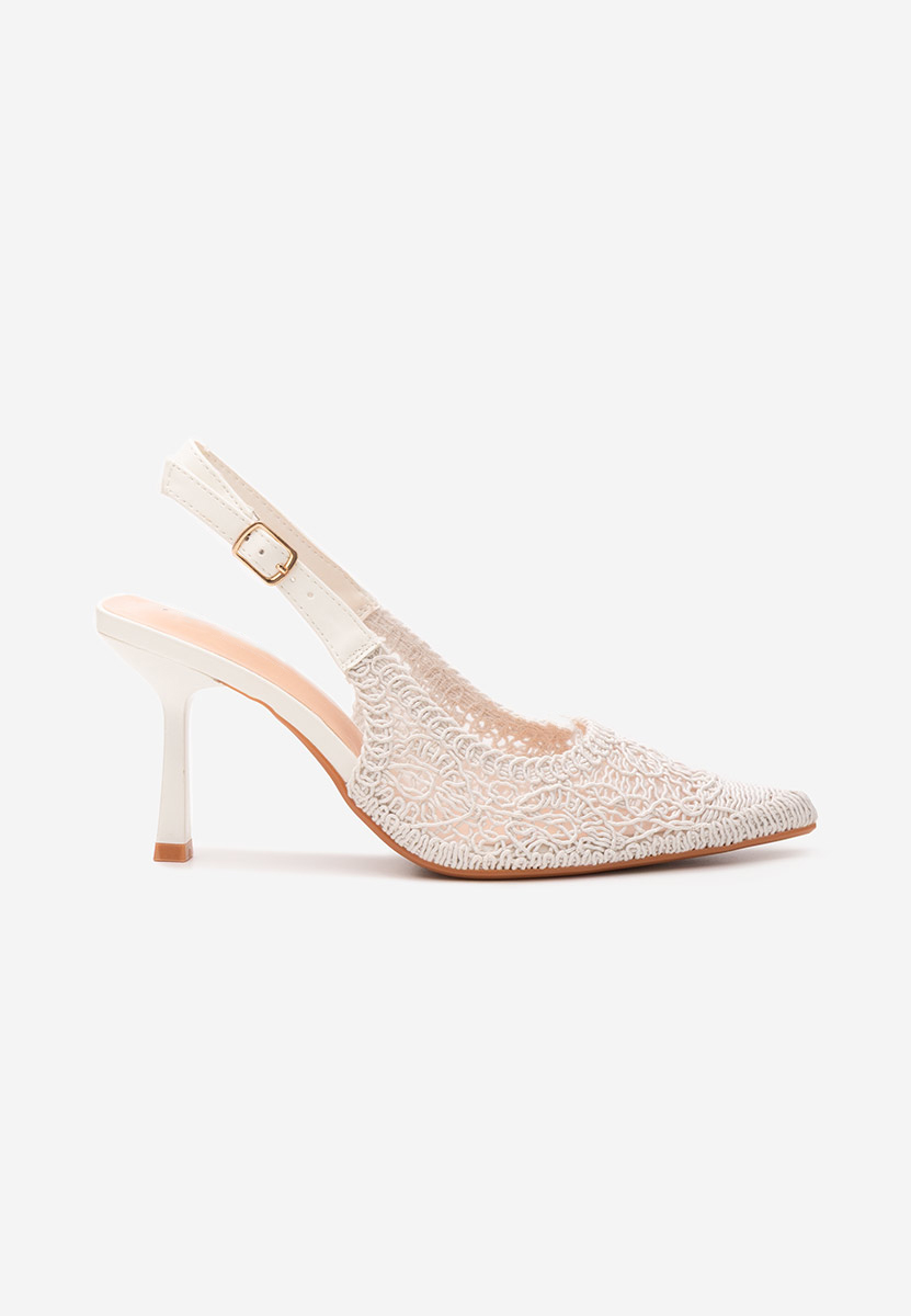 Białe szpilki na obcasie Besima