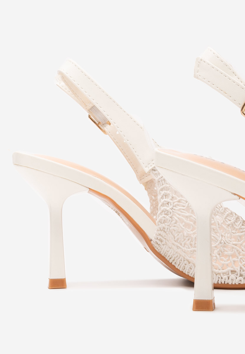 Białe szpilki na obcasie Besima