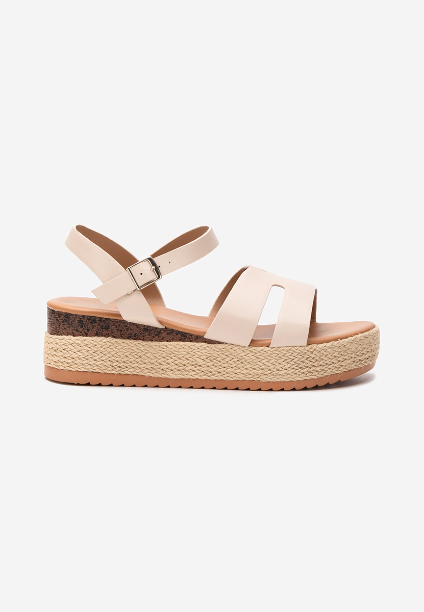 Beżowe espadryle na koturnie Rumia