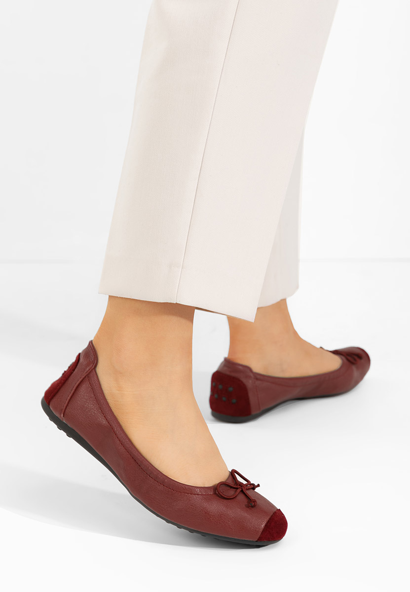  baleriny damskie Amania bordo