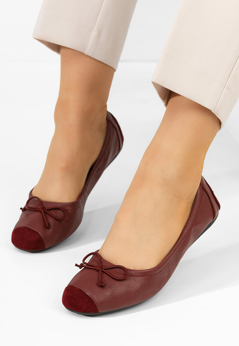  baleriny damskie Amania bordo