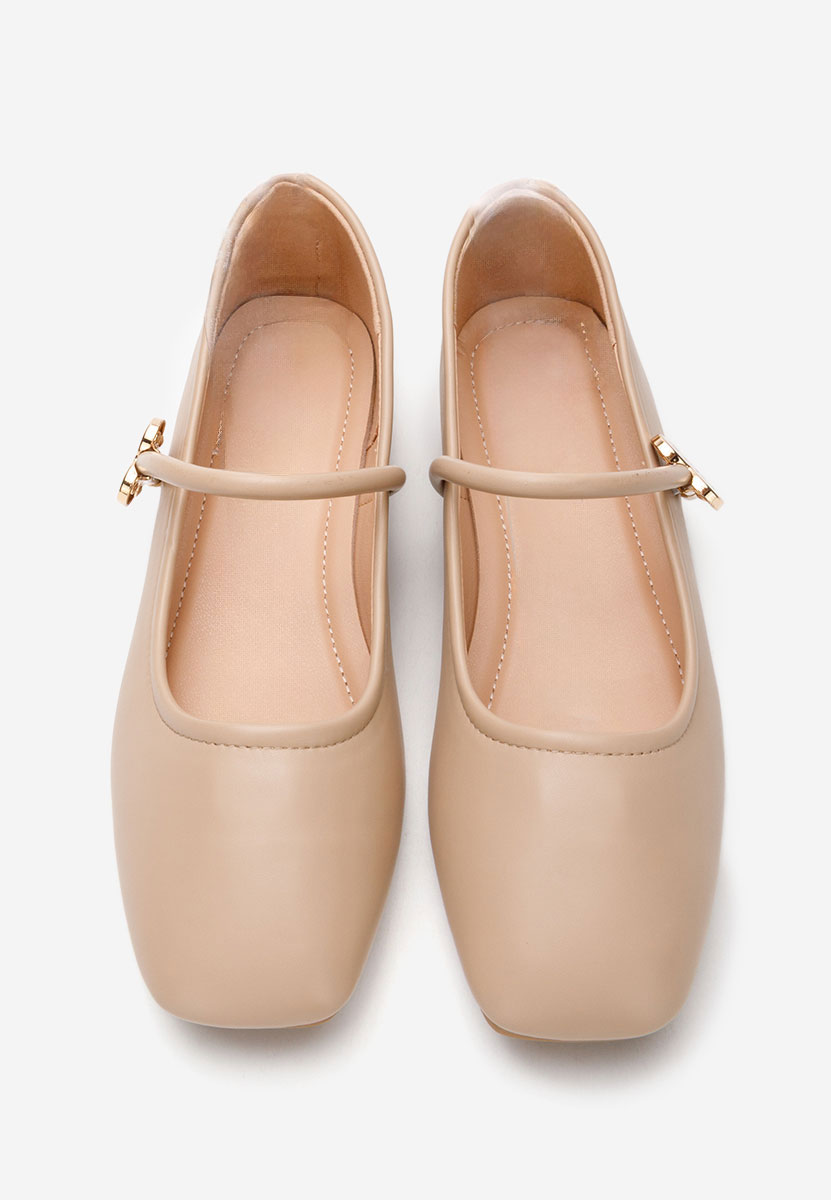 Khaki baleriny damskie Norina