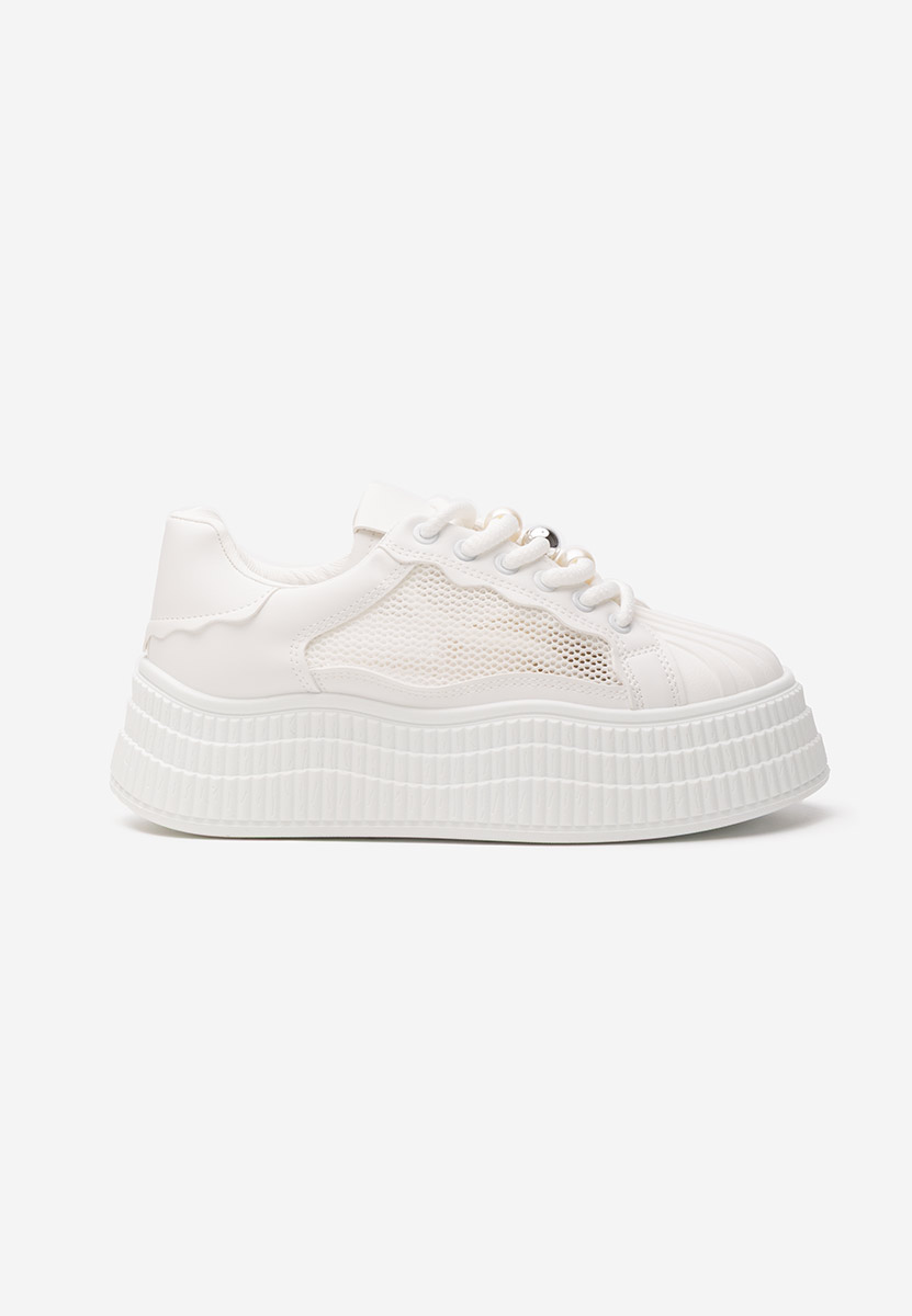 Białe sneakersy na platformie Particia