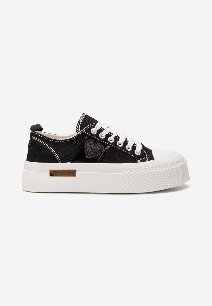 Czarne sneakersy na platformie Anasty