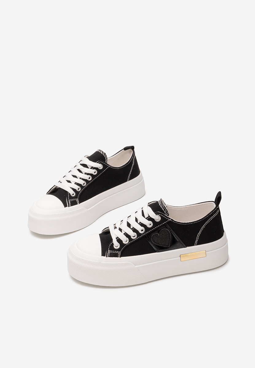 Czarne sneakersy na platformie Anasty