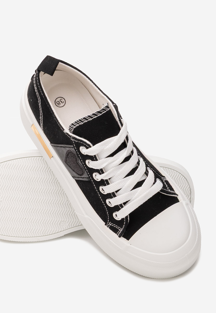 Czarne sneakersy na platformie Anasty