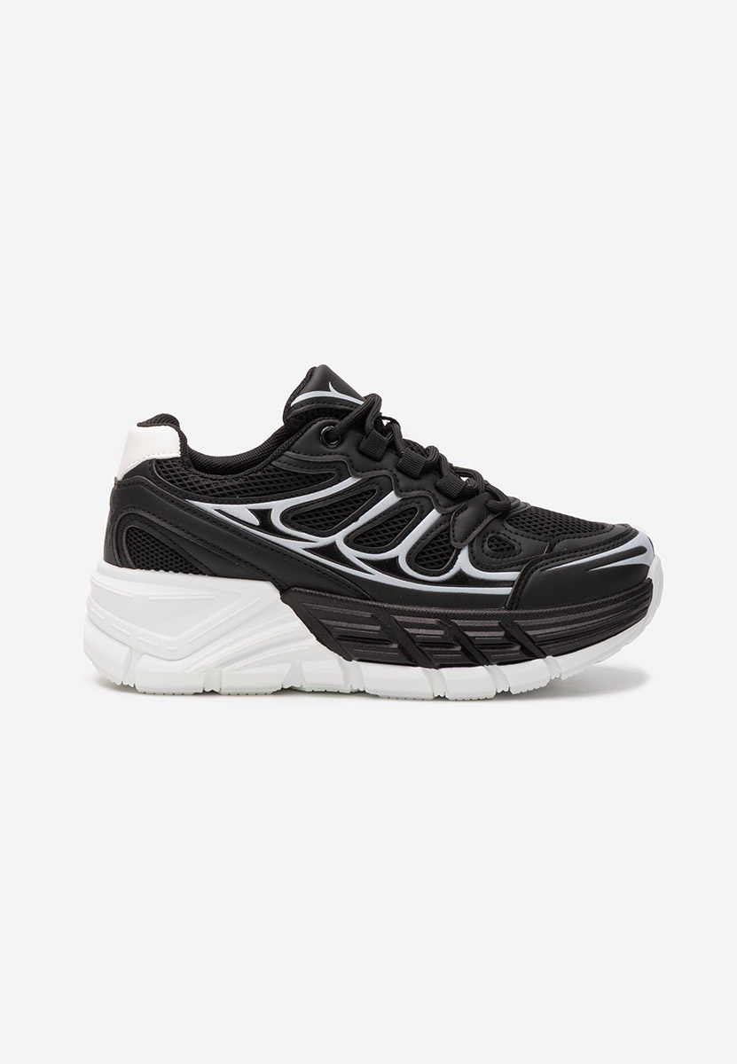 Czarne sneakersy na koturnie Amberly