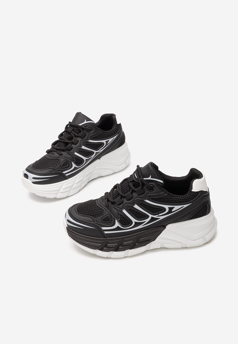 Czarne sneakersy na koturnie Amberly