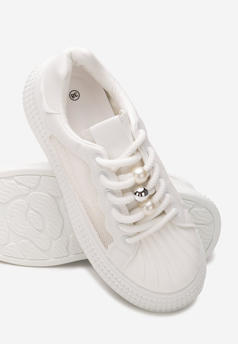 Białe sneakersy na platformie Particia