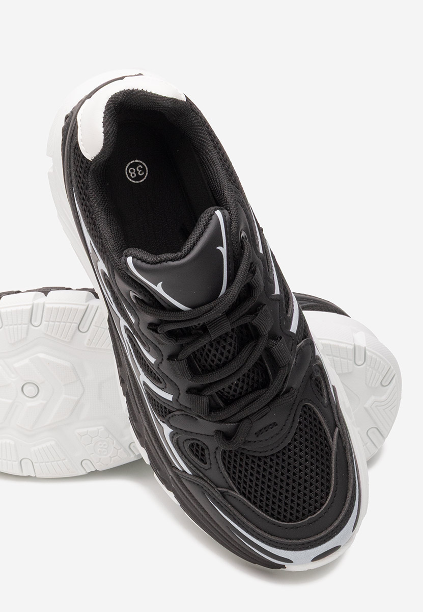 Czarne sneakersy na koturnie Amberly