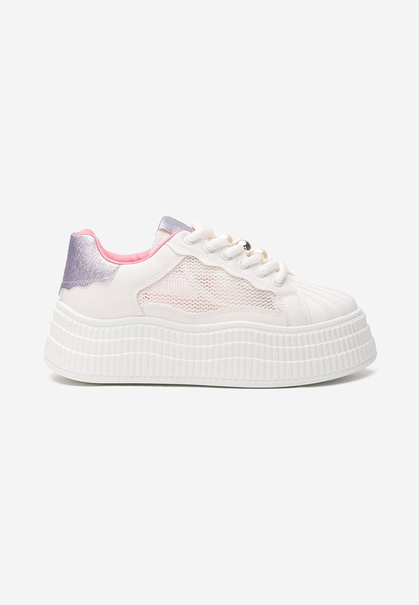 Białe sneakersy na platformie Particia V3