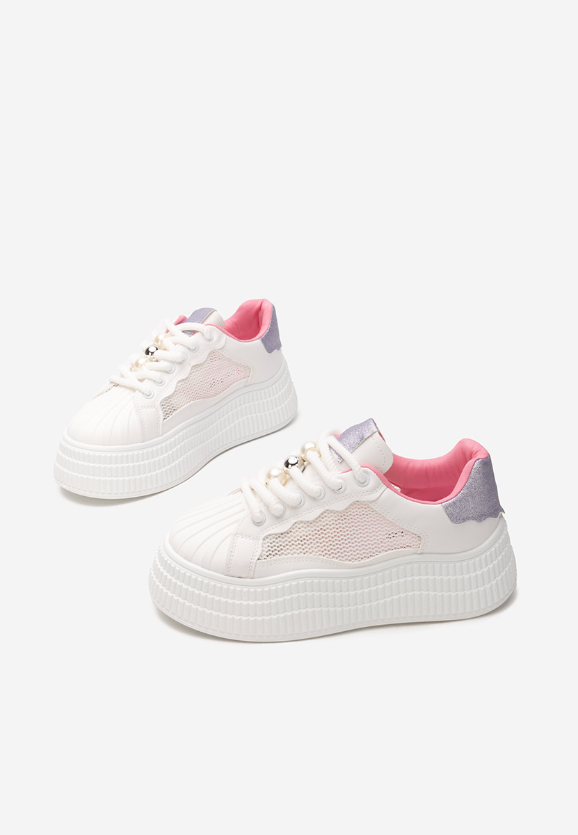Białe sneakersy na platformie Particia V3