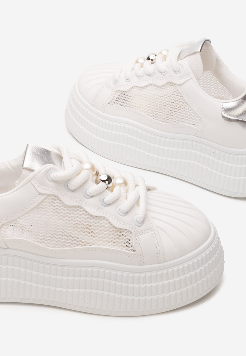 Białe sneakersy na platformie Particia V2