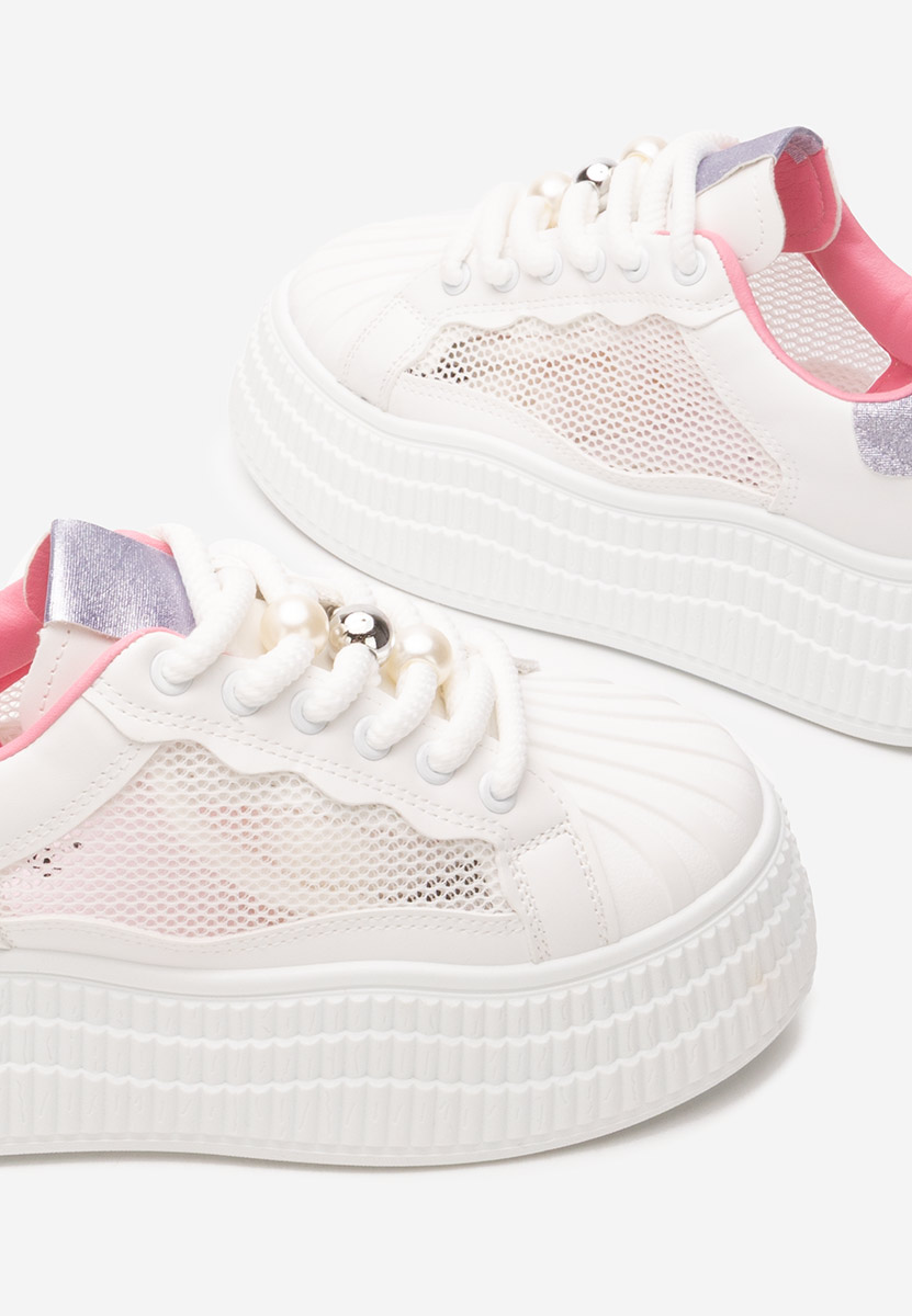 Białe sneakersy na platformie Particia V3
