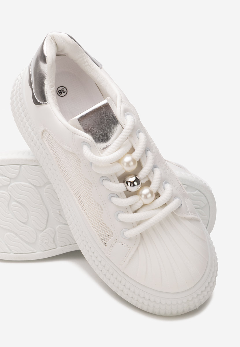 Białe sneakersy na platformie Particia V2