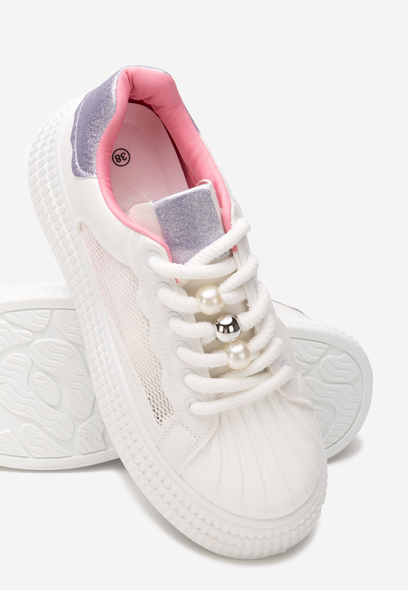 Białe sneakersy na platformie Particia V3