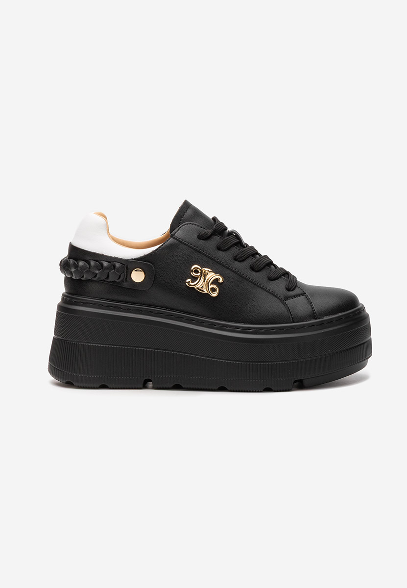 Czarne sneakersy na platformie Blanch