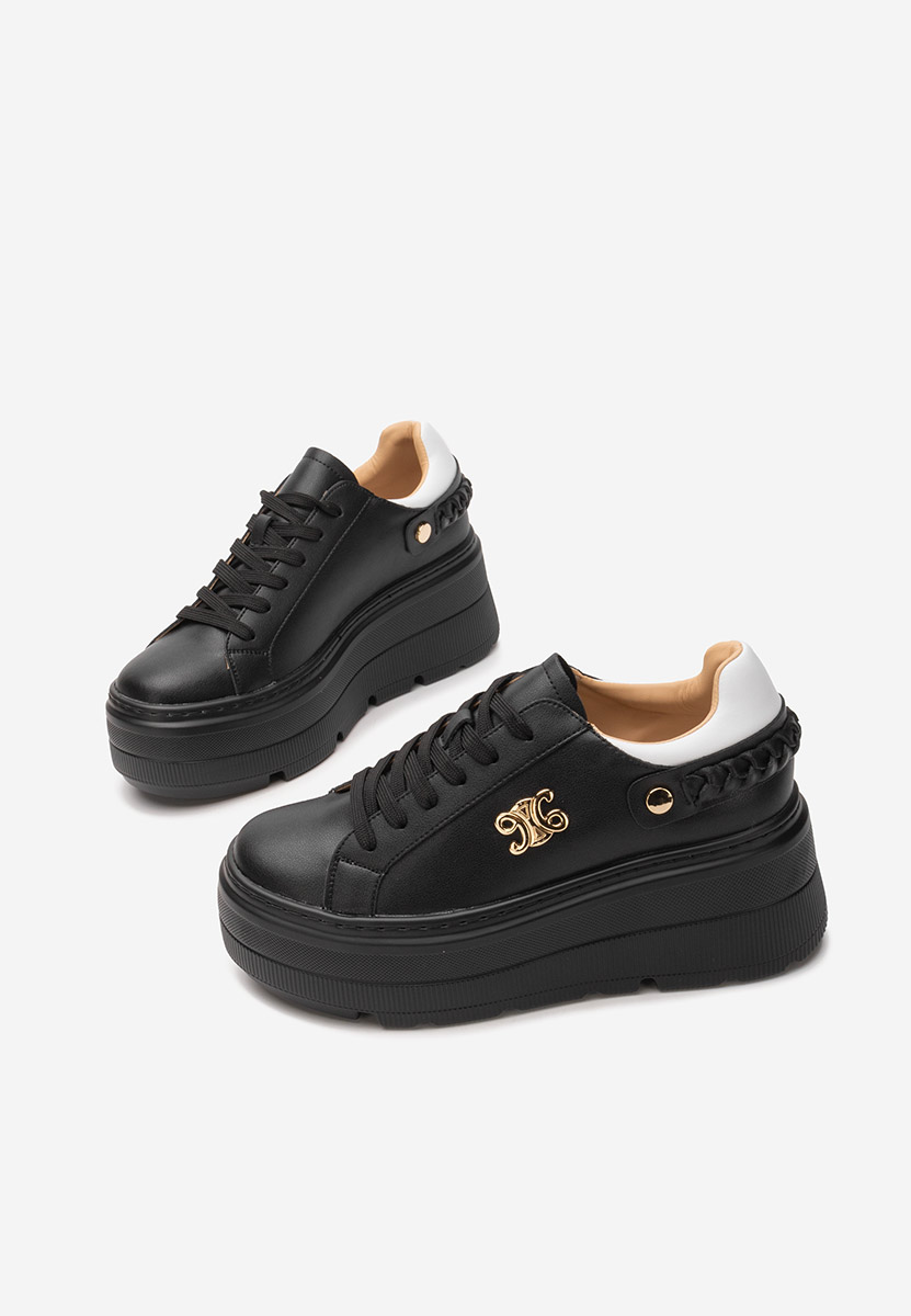 Czarne sneakersy na platformie Blanch