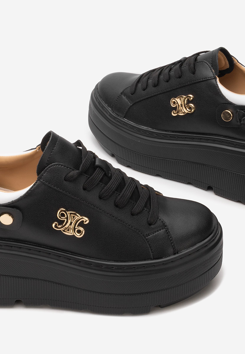 Czarne sneakersy na platformie Blanch