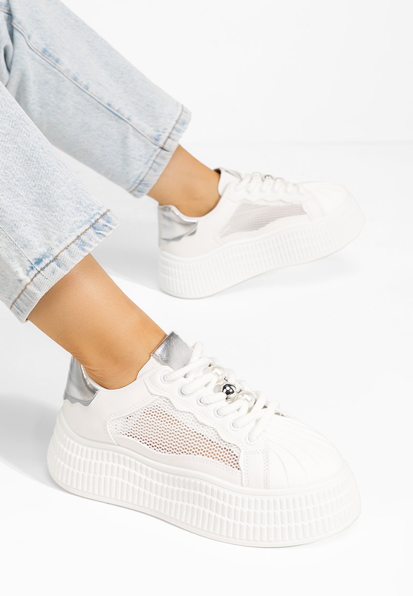 Białe sneakersy na platformie Particia V2