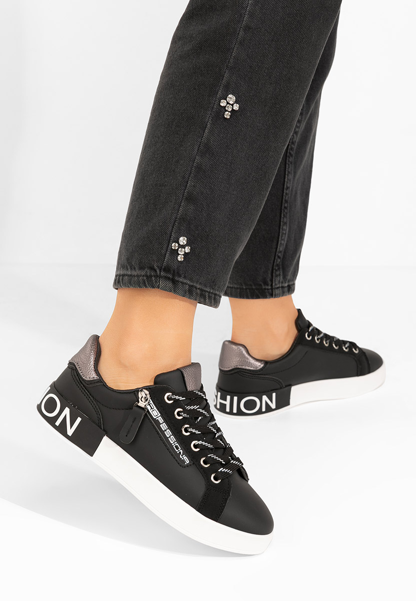 Czarne sneakersy damskie Corrina