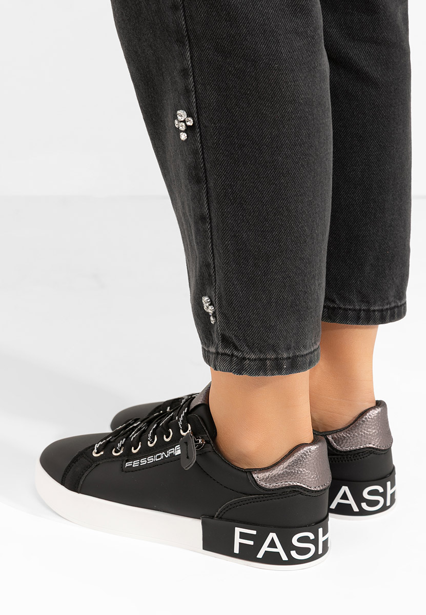 Czarne sneakersy damskie Corrina