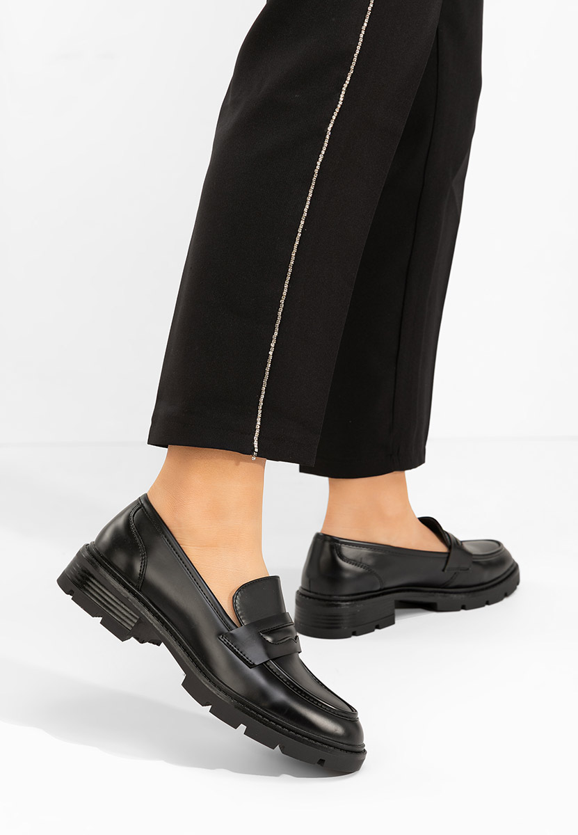 Czarne mokasyny damskie Maryana