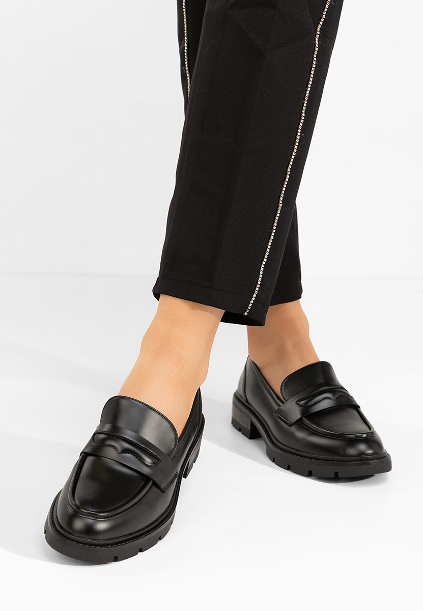 Czarne mokasyny damskie Maryana