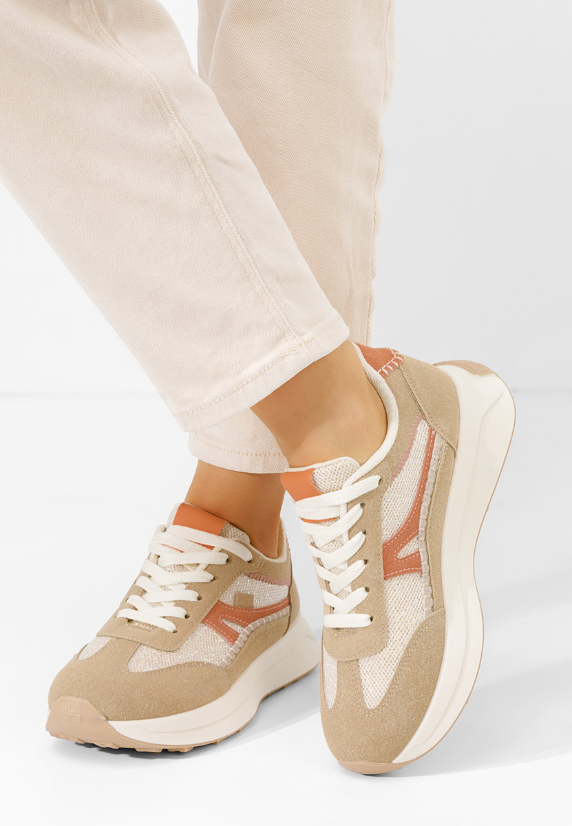 Beżowe sneakersy damskie Esira