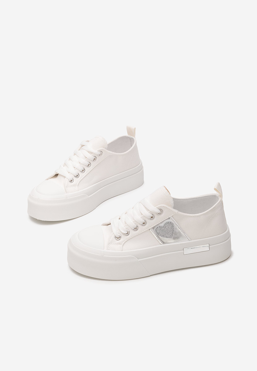 Białe sneakersy na platformie Anasty