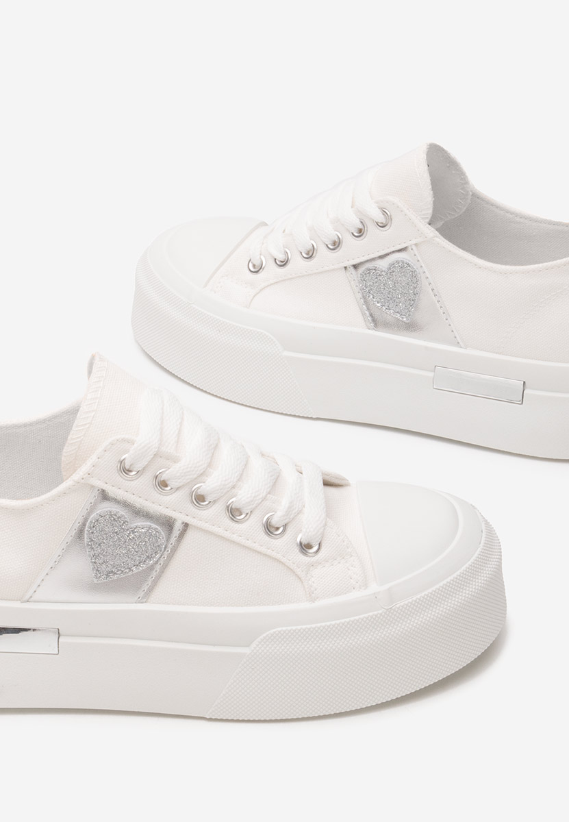 Białe sneakersy na platformie Anasty