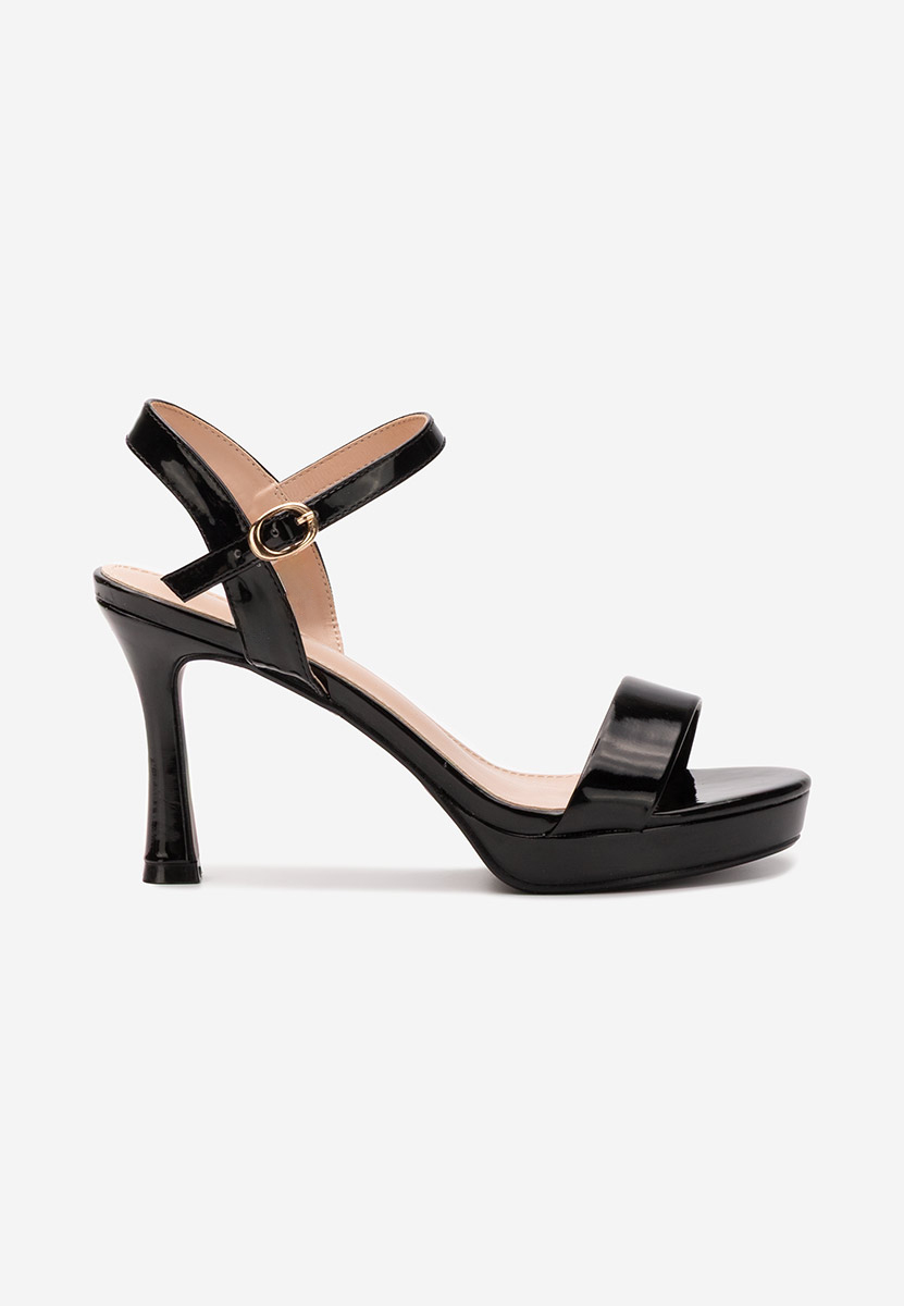 Czarne sandały na szpilce Medea