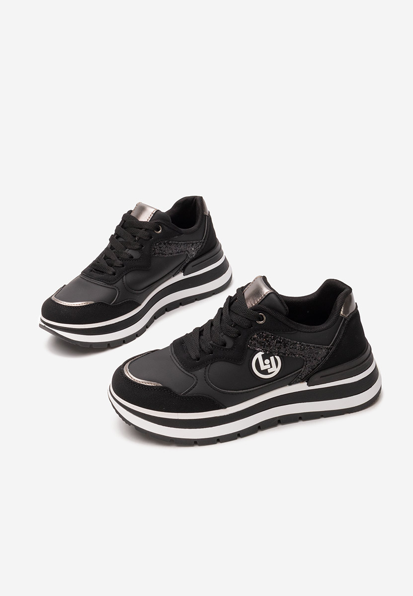 Czarne sneakersy na platformie Nohemi
