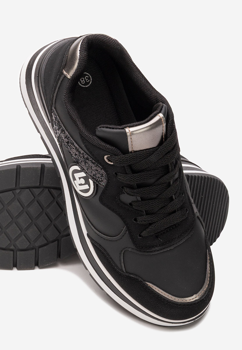 Czarne sneakersy na platformie Nohemi