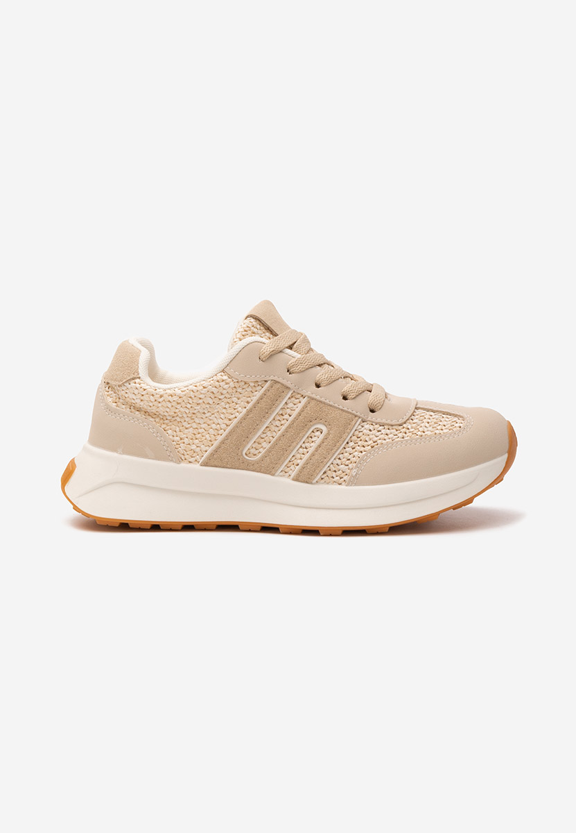 Beżowe sneakersy damskie Roksana V5