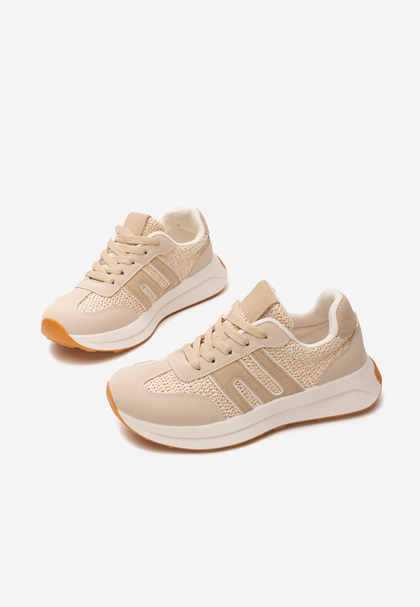 Beżowe sneakersy damskie Roksana V5
