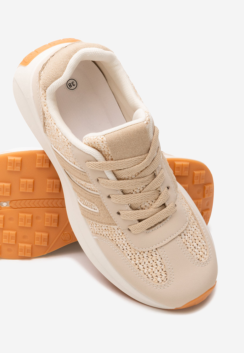 Beżowe sneakersy damskie Roksana V5