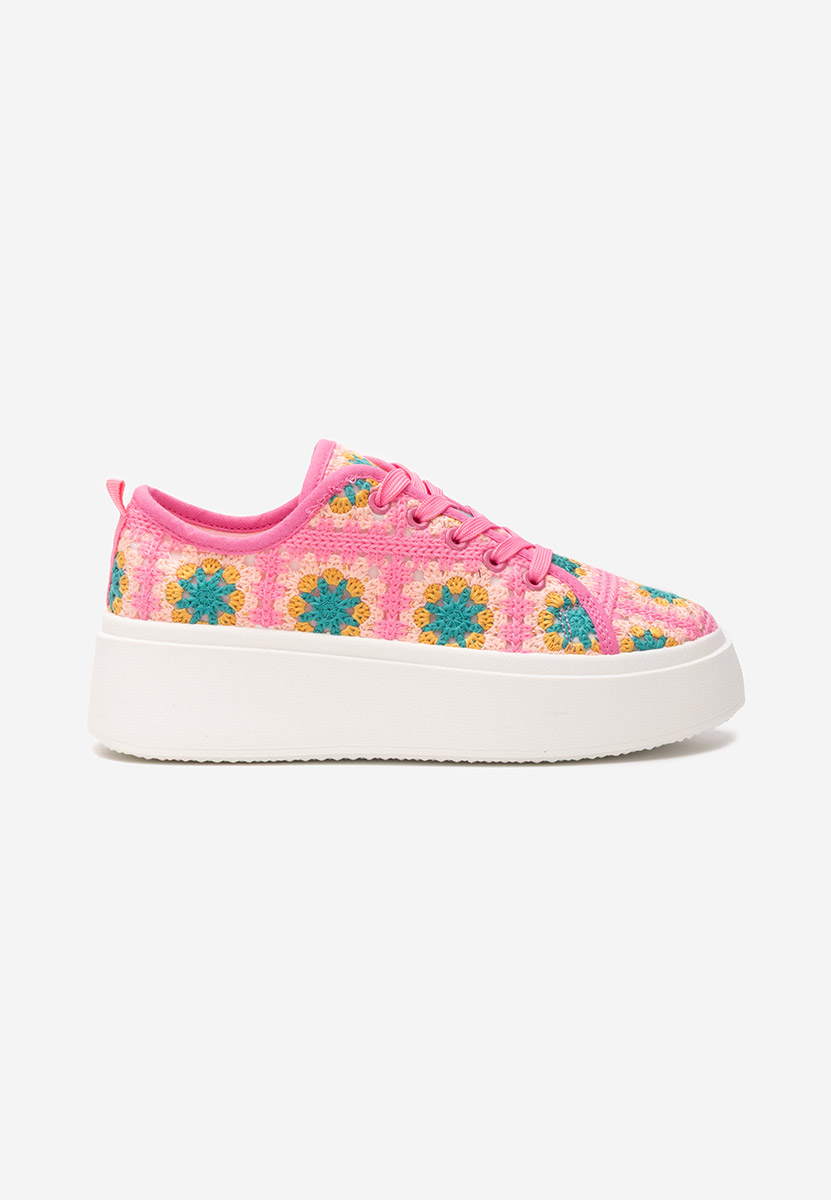 Różowe sneakersy na platformie Maricruz