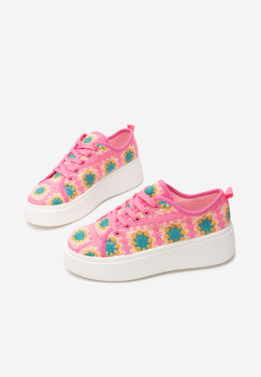 Różowe sneakersy na platformie Maricruz