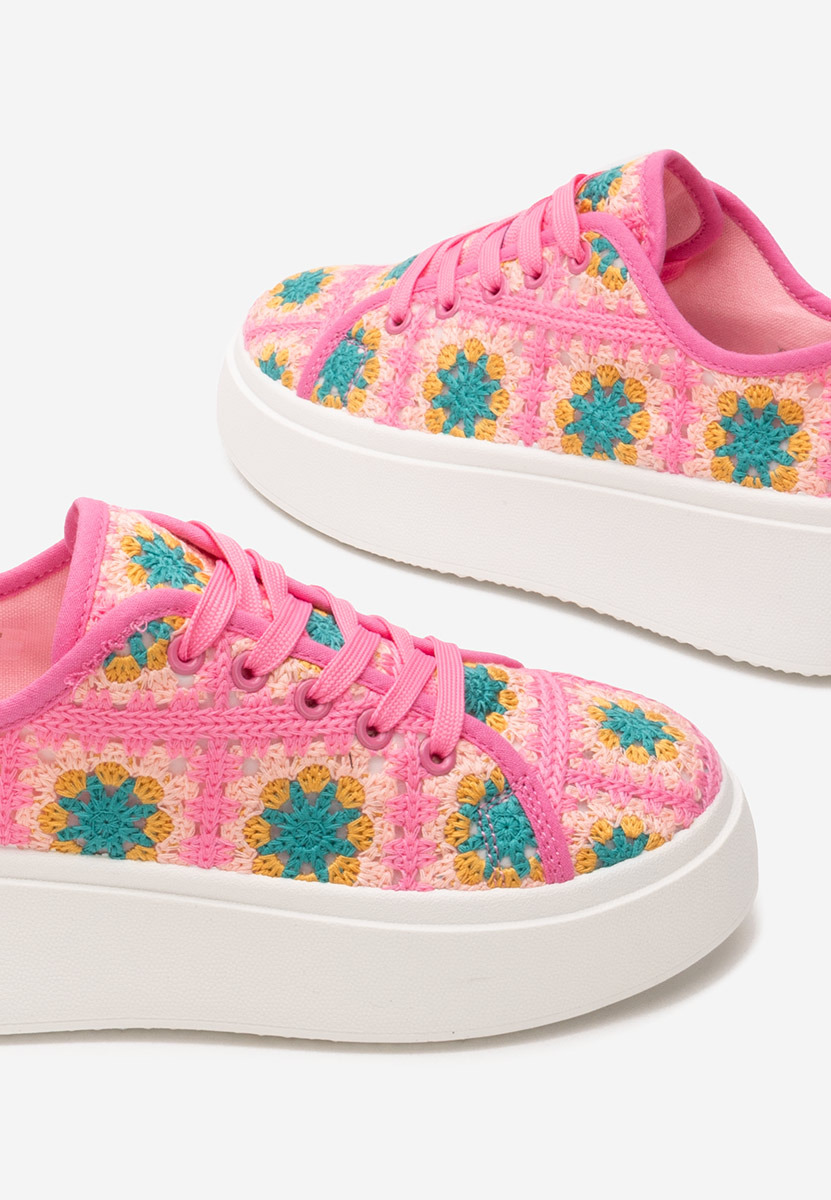 Różowe sneakersy na platformie Maricruz