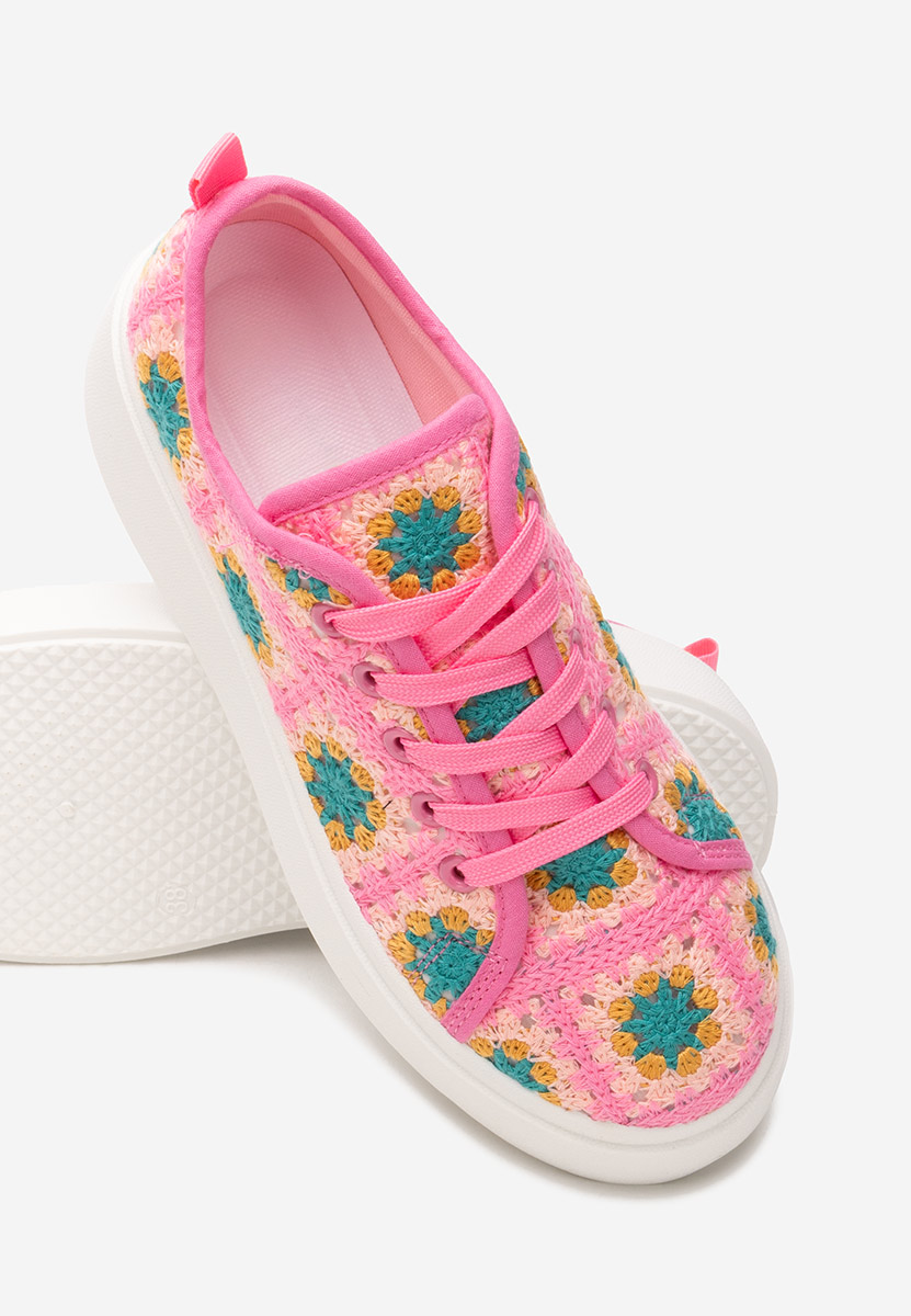 Różowe sneakersy na platformie Maricruz