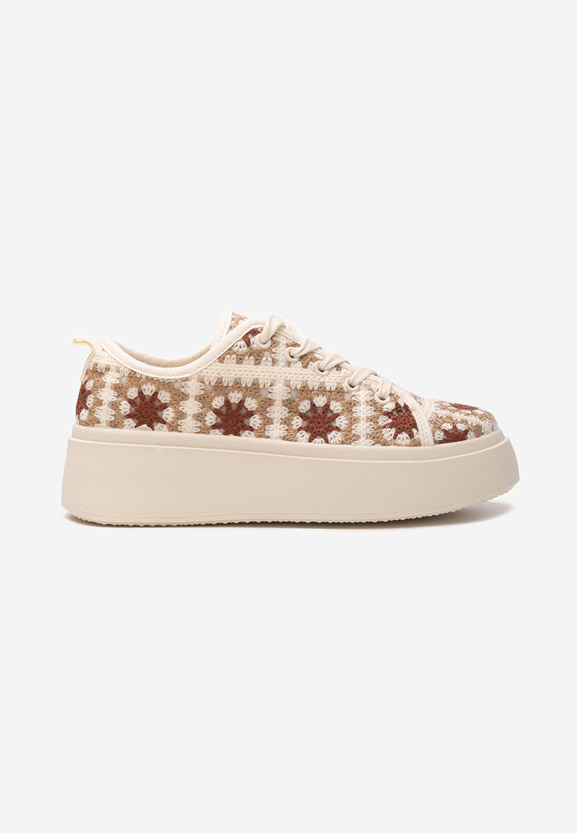Khaki sneakersy na platformie Maricruz