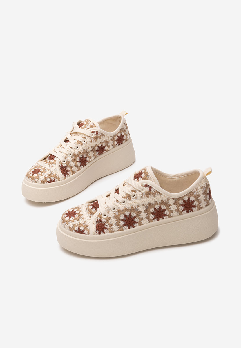 Khaki sneakersy na platformie Maricruz