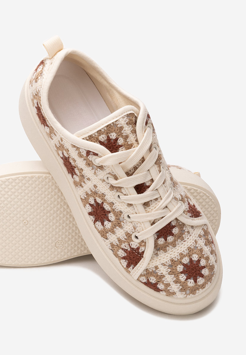 Khaki sneakersy na platformie Maricruz